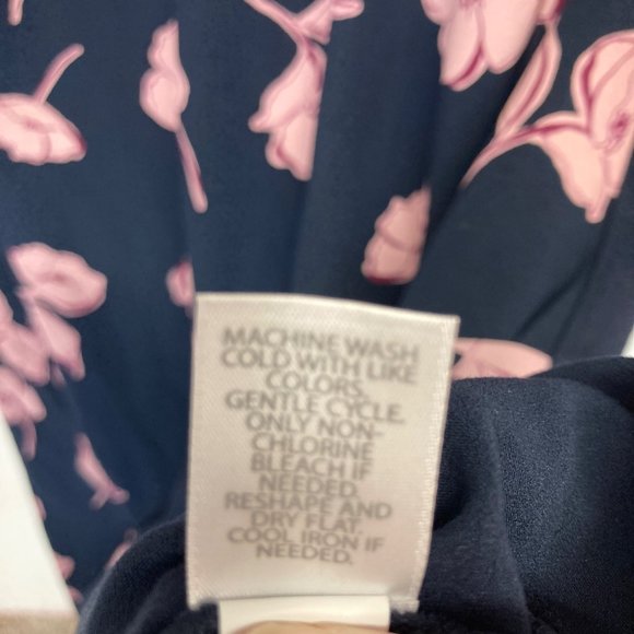 J Jill floral navy pink knit midi dress wearever collection L - Picture 6 of 8
